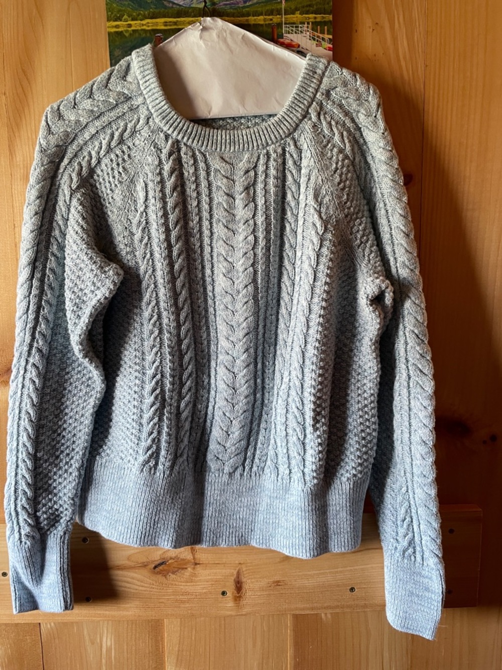 GAP Light blue cable knit crew neck sweater